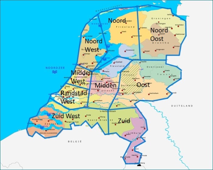 Nederland Regio's 2023 juli